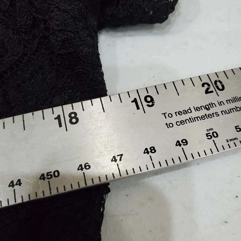 MllesReve Cocktail Party Dress Women Size XL Black Vintage Floral Lace Hi Low - Picture 10 of 11